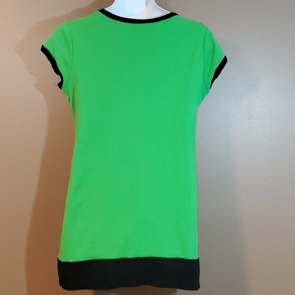 New York and Co green/navy tshirt dress - Picture 3 of 6